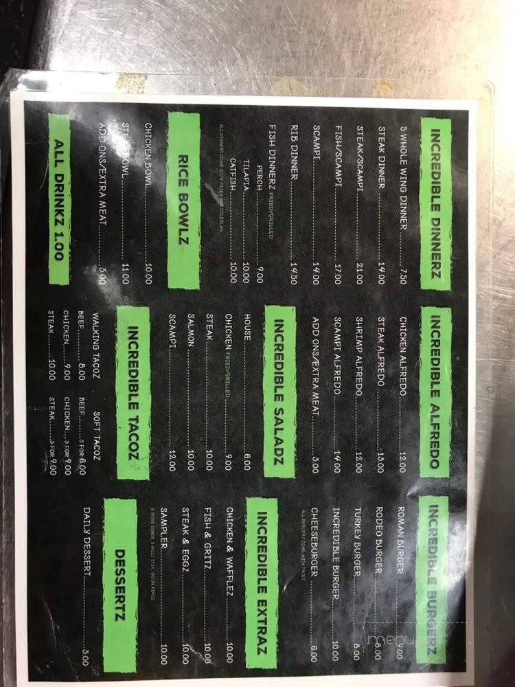 Incredible Foodz - Cleveland Heights, OH menu_pic