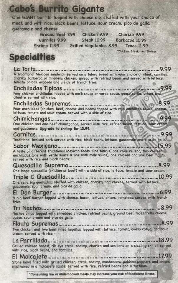 Mesa - Massillon, OH menu_pic