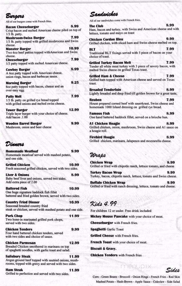 The Wooden Barrel - West Chester, OH menu_pic