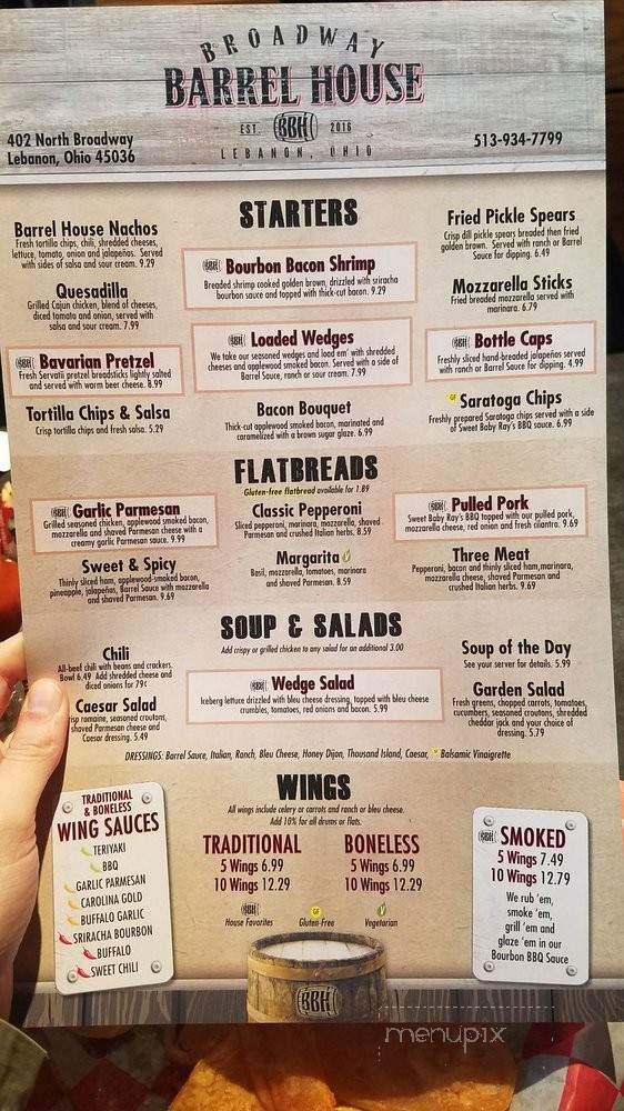 Broadway Barrel House - Lebanon, OH menu_pic