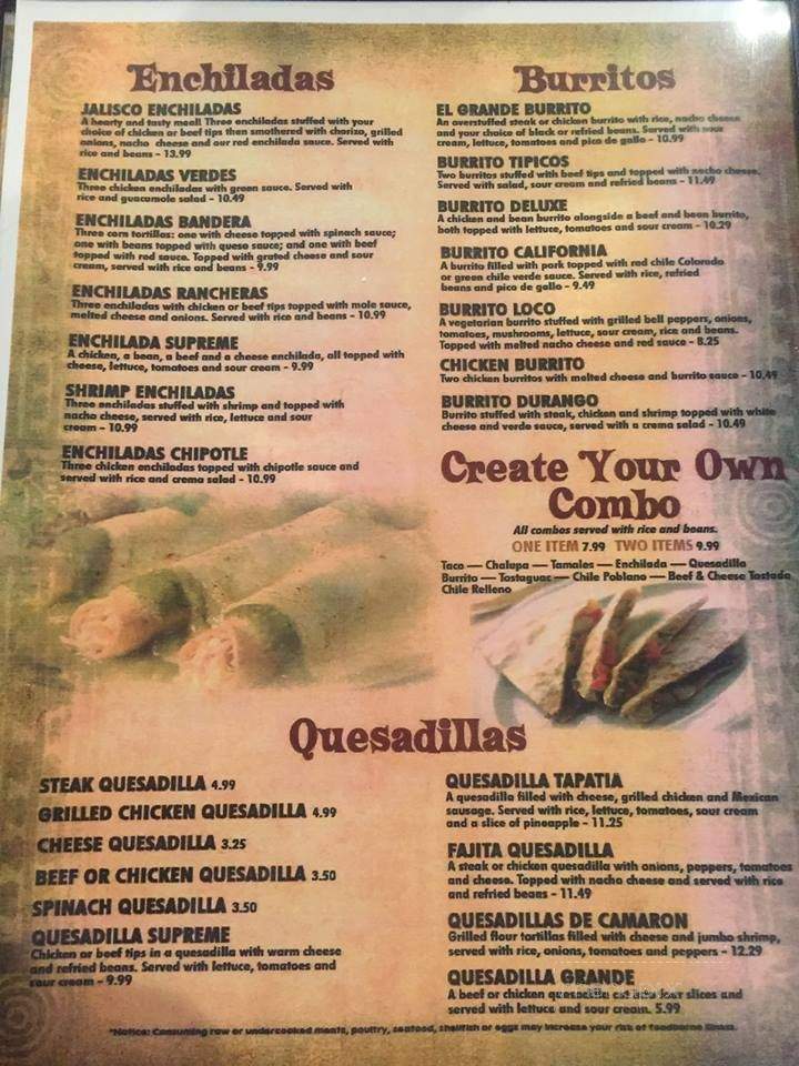 Tres Amigos - Monroe, OH menu_pic