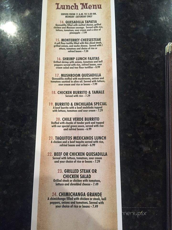 Tres Amigos - Monroe, OH menu_pic