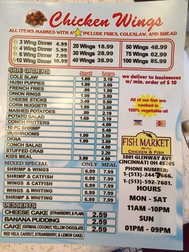 Fish & Chicken Market - Cincinnati, OH menu_pic