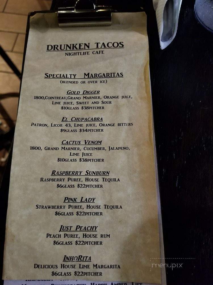 Drunken Tacos - Cincinnati, OH menu_pic