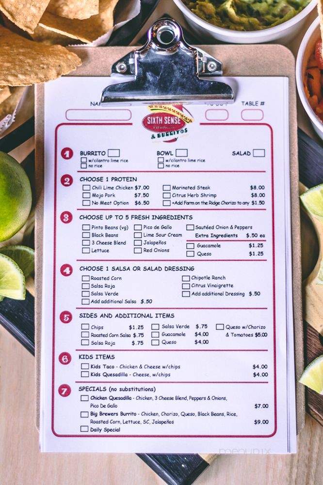 Sixth Sense Brewing - Jackson, OH menu_pic