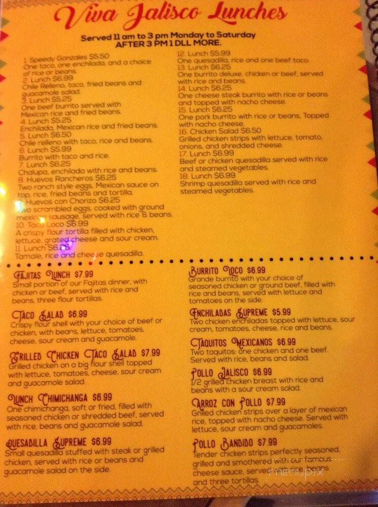 Viva Jalisco - Wellston, OH menu_pic