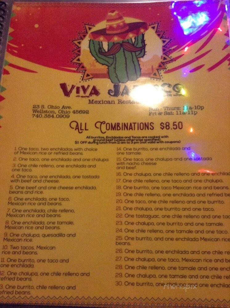 Viva Jalisco - Wellston, OH menu_pic