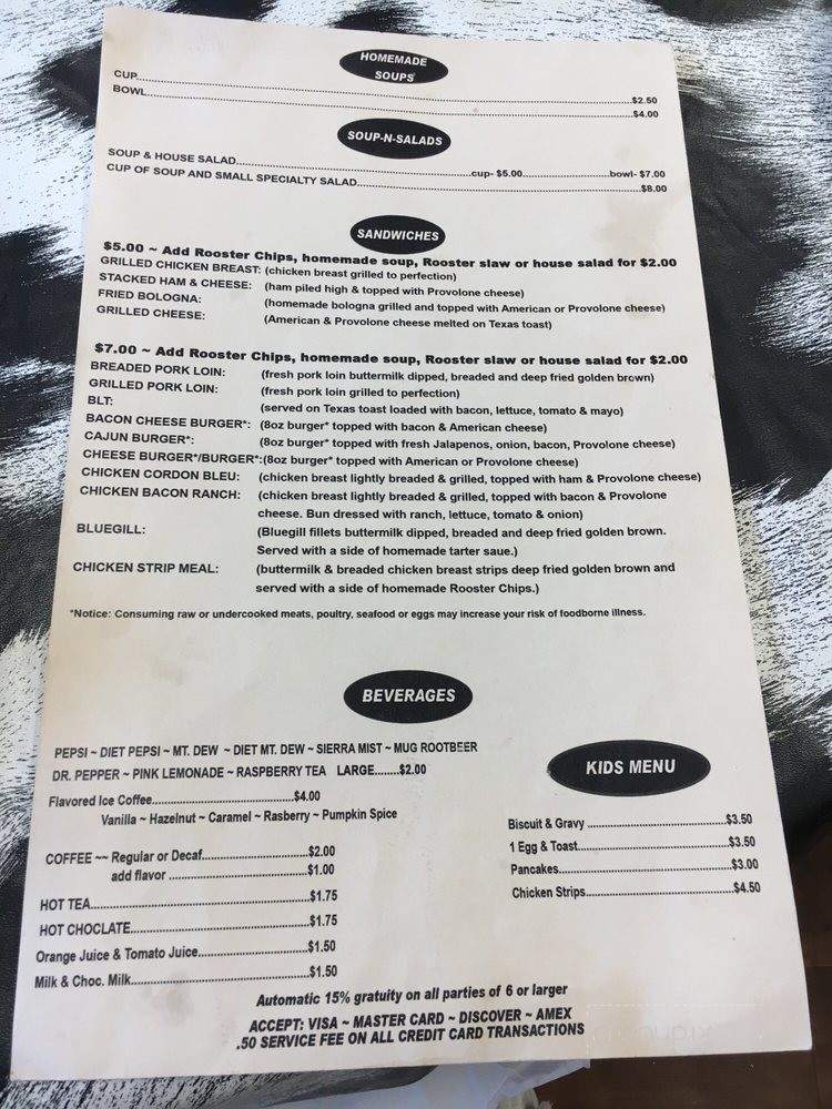 Rowdy Rooster - Columbus Grove, OH menu_pic