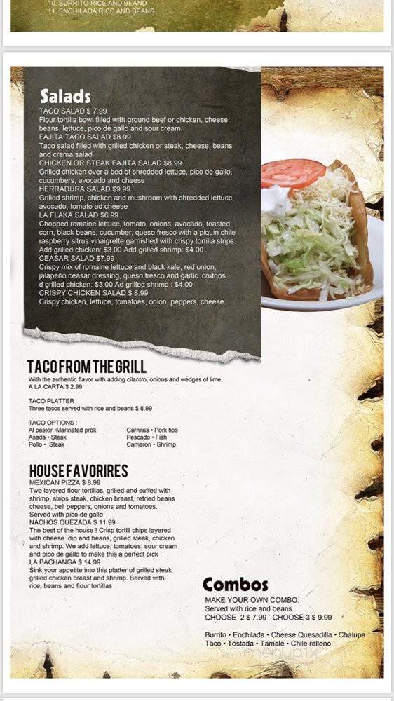 La Herradura Mexican Grill & Bar - Martinsville, IN menu_pic
