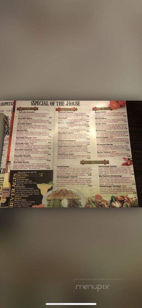 Los Tres Caminos - Martinsville, IN menu_pic