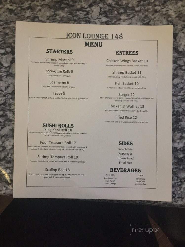 ICON Lounge - Indianapolis, IN menu_pic