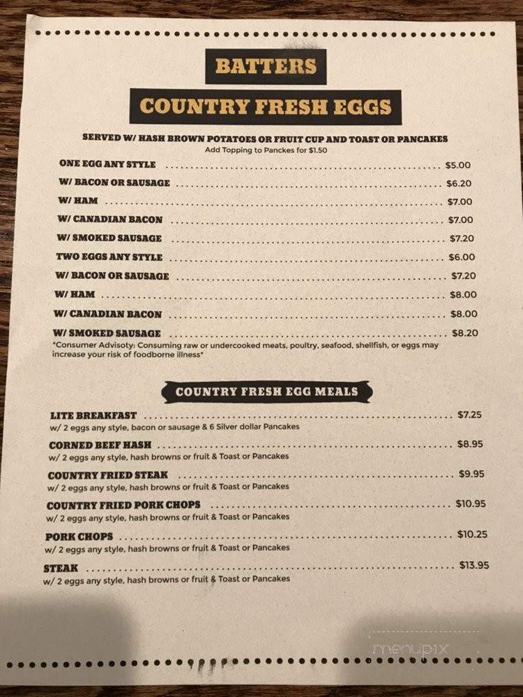 Batters Family Pancake House - Indianapolis, IN menu_pic