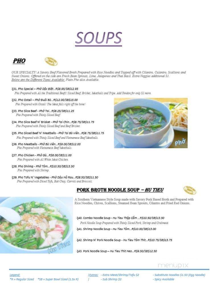 Super Bowl Pho - Indianapolis, IN menu_pic
