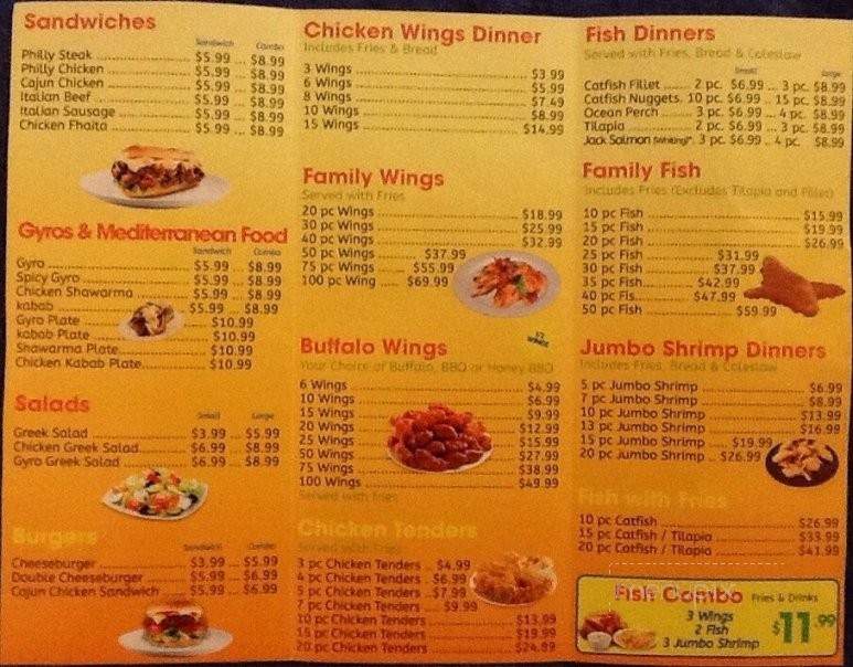Sam's Fish, Chicken and Gyros - Indianapolis, IN menu_pic