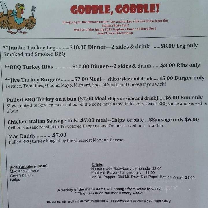 Gobble Gobble Food Truck - Indianapolis, IN menu_pic