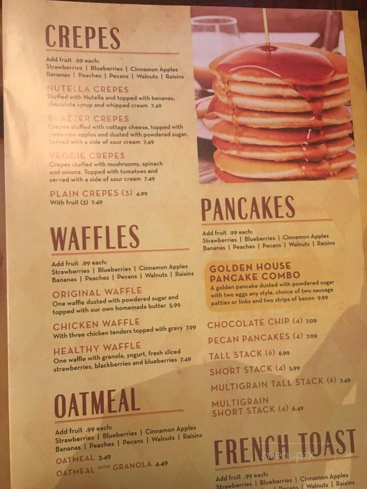 Gold Coffee Pancake House - Indianapolis, IN menu_pic