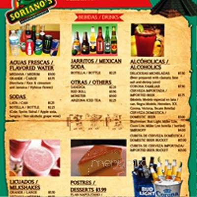 Sorianos Family Restaurant - Indianapolis, IN menu_pic
