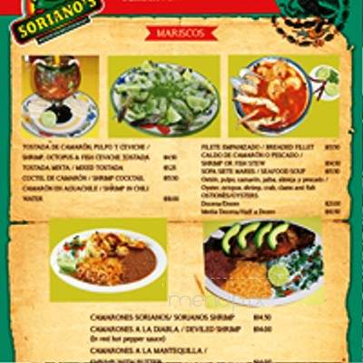Sorianos Family Restaurant - Indianapolis, IN menu_pic