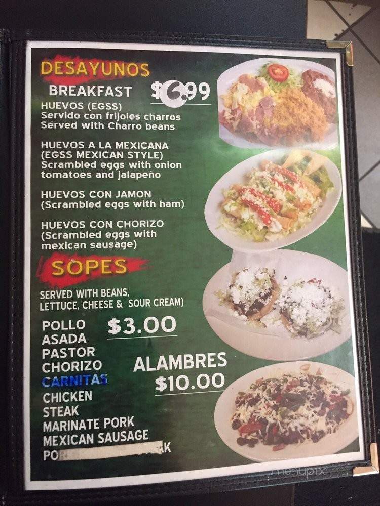El Rey Del Taco - Indianapolis, IN menu_pic