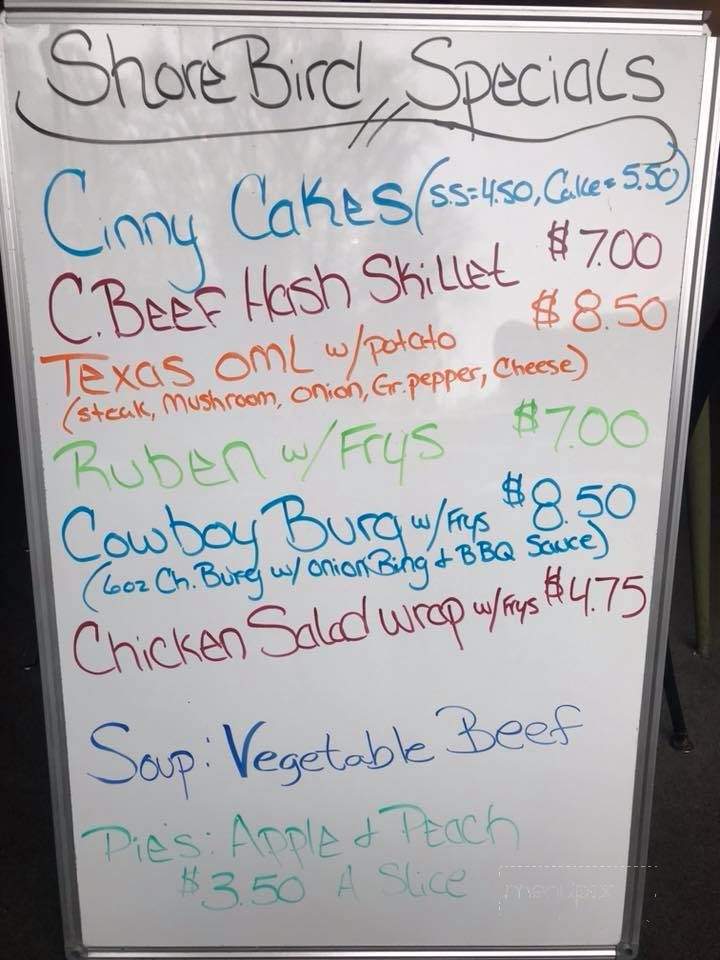 Shorebird Cafe - Chesterton, IN menu_pic