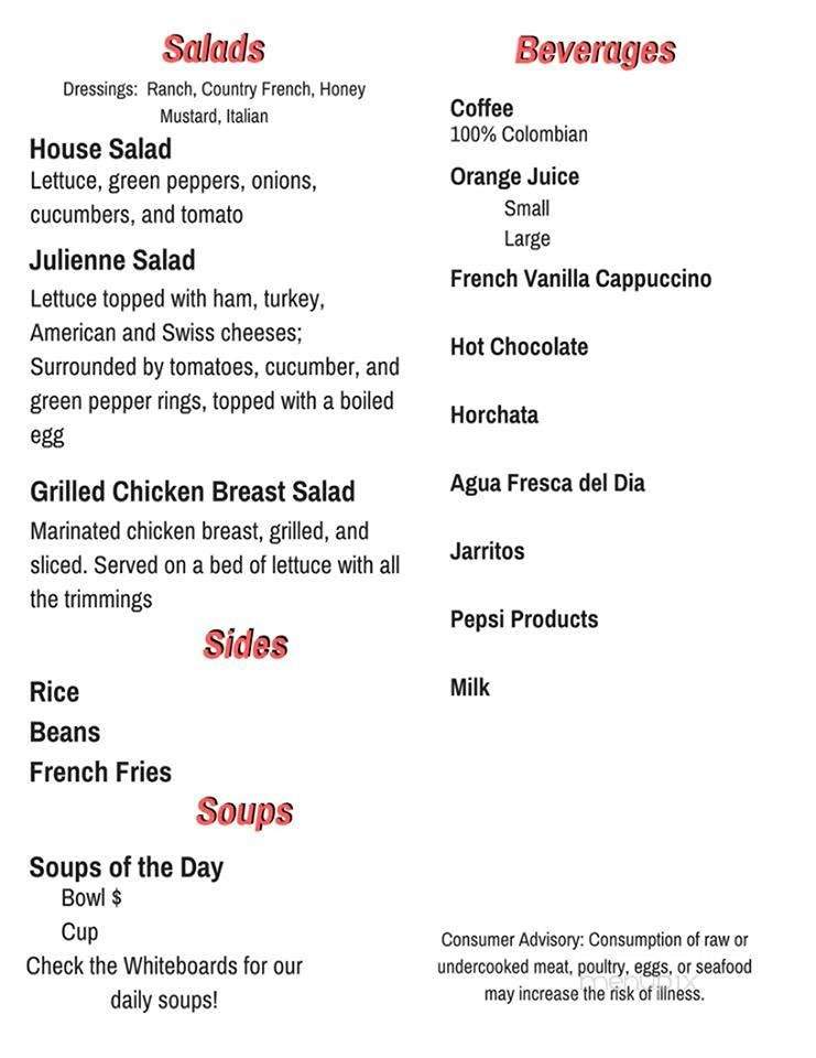 Dos Sabores - Whiting, IN menu_pic