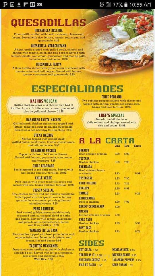 Habanero Grill and Cantina - Wabash, IN menu_pic