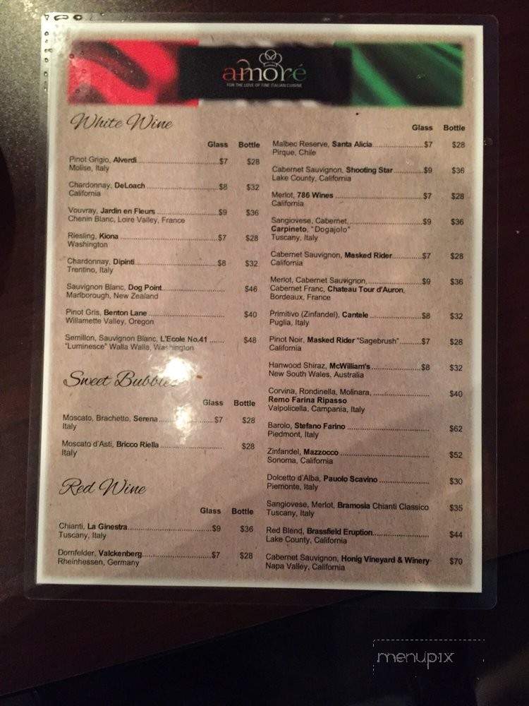 Amore Fine Italian Ristorante - Floyds Knobs, IN menu_pic