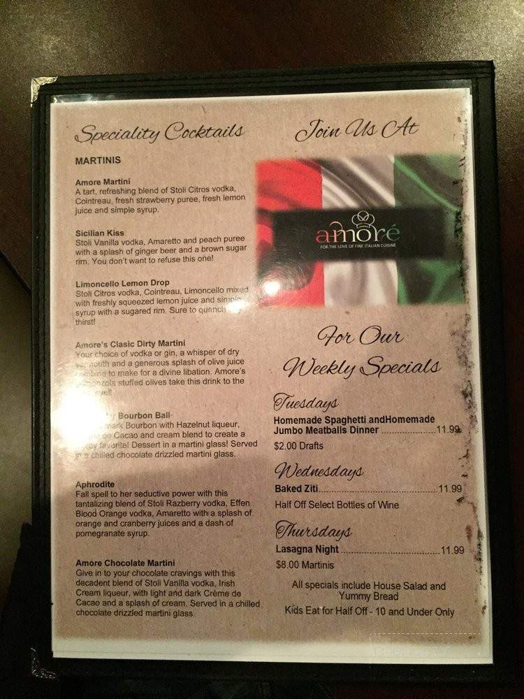 Amore Fine Italian Ristorante - Floyds Knobs, IN menu_pic