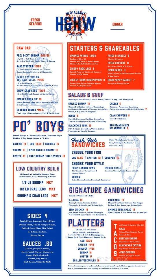 Hull and High Water - New Albany, IN menu_pic