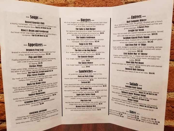 Indiana Spike and Rail Company - Vernon, IN menu_pic