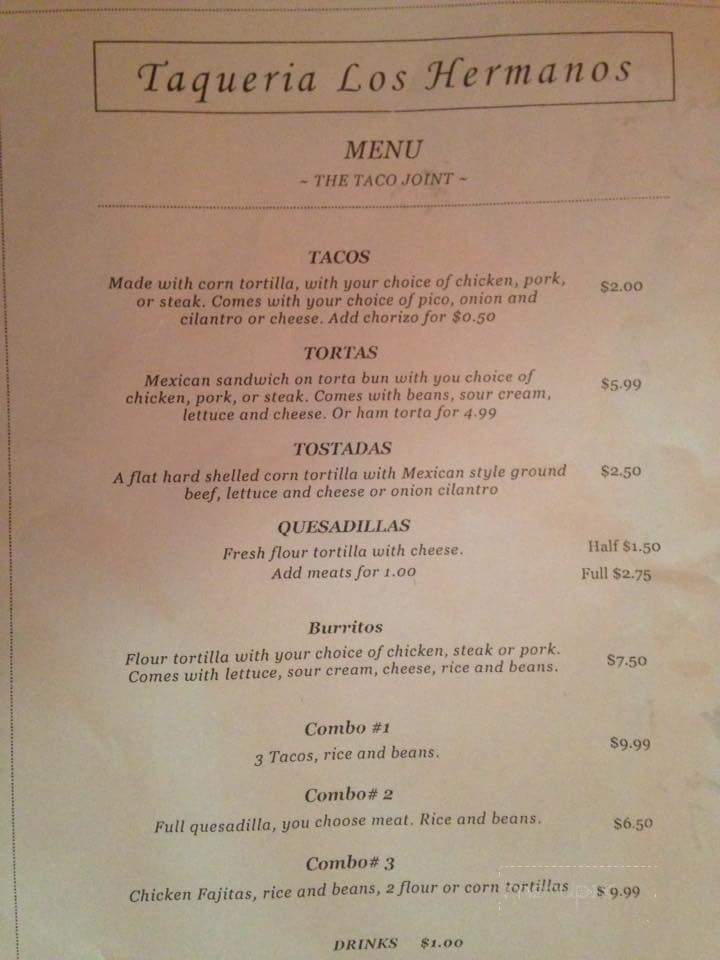 Taqueria Los Hermanos - Hartford City, IN menu_pic