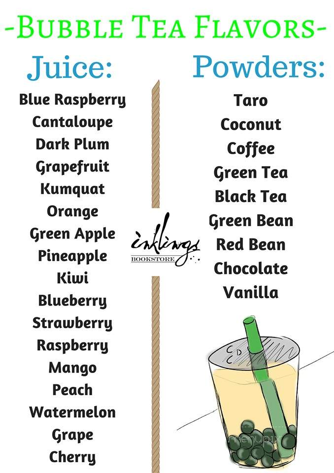 Inklings Bookstore - Bedford, IN menu_pic