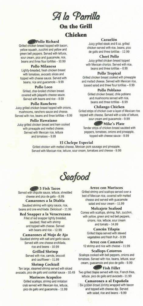 Hacienda El Asadero - Washington, IN menu_pic