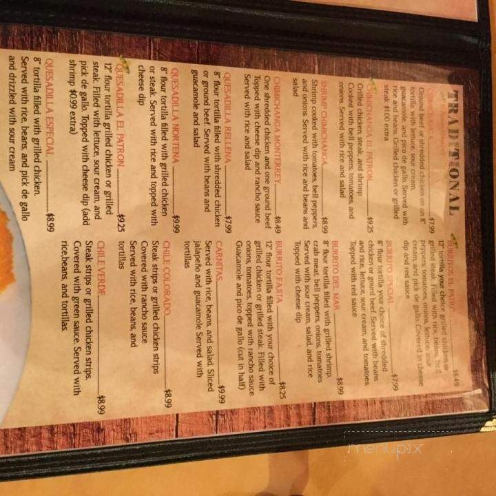 El Patron - Farmersburg, IN menu_pic