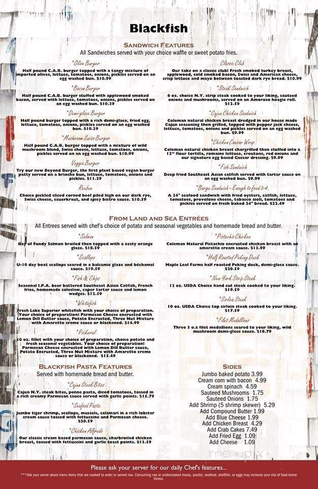 Blackfish - Port Huron, MI menu_pic