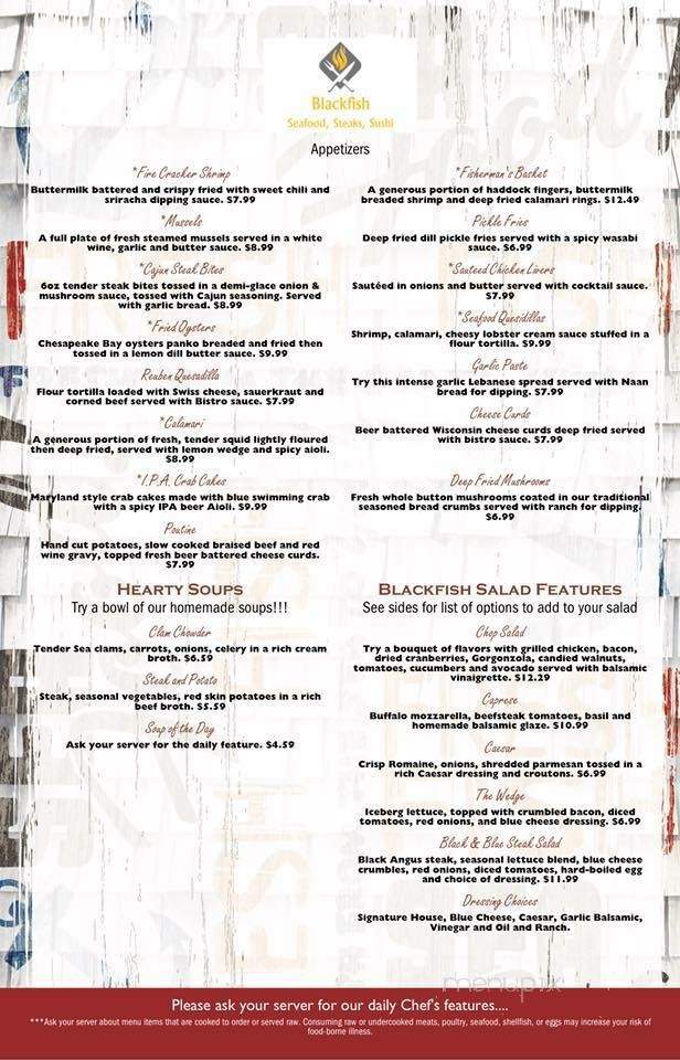Blackfish - Port Huron, MI menu_pic