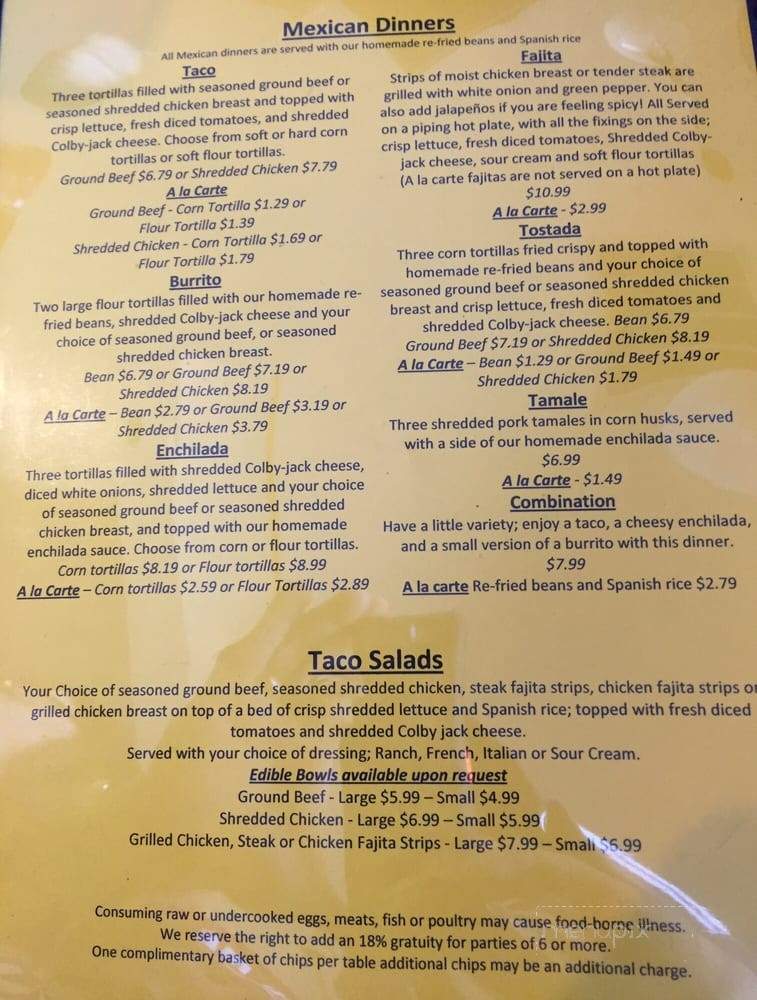 Little Mexico - Port Huron, MI menu_pic