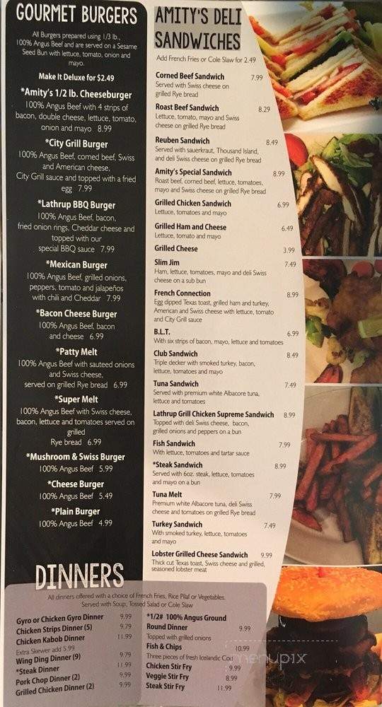 Amity City Grill - Lathrup Village, MI menu_pic