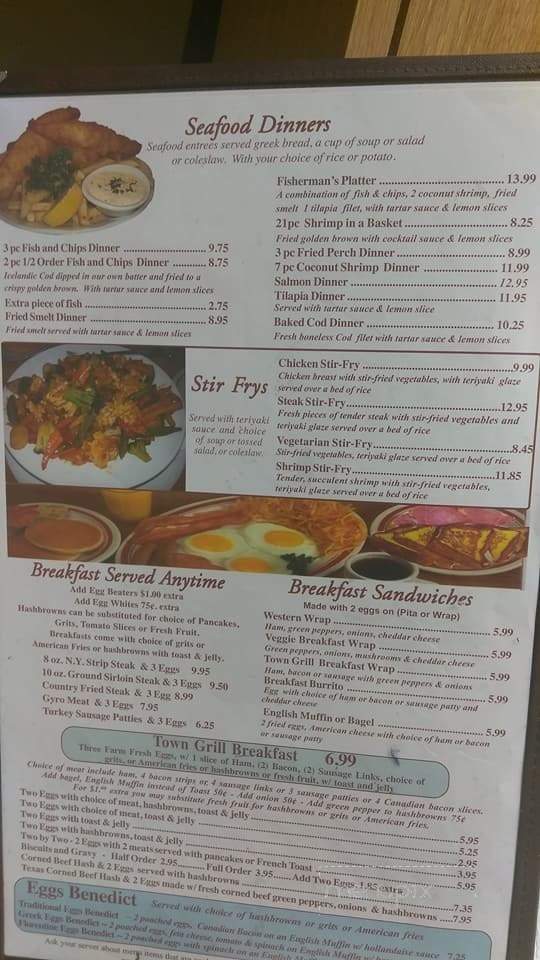 Town Grill Cafe - Livonia, MI menu_pic
