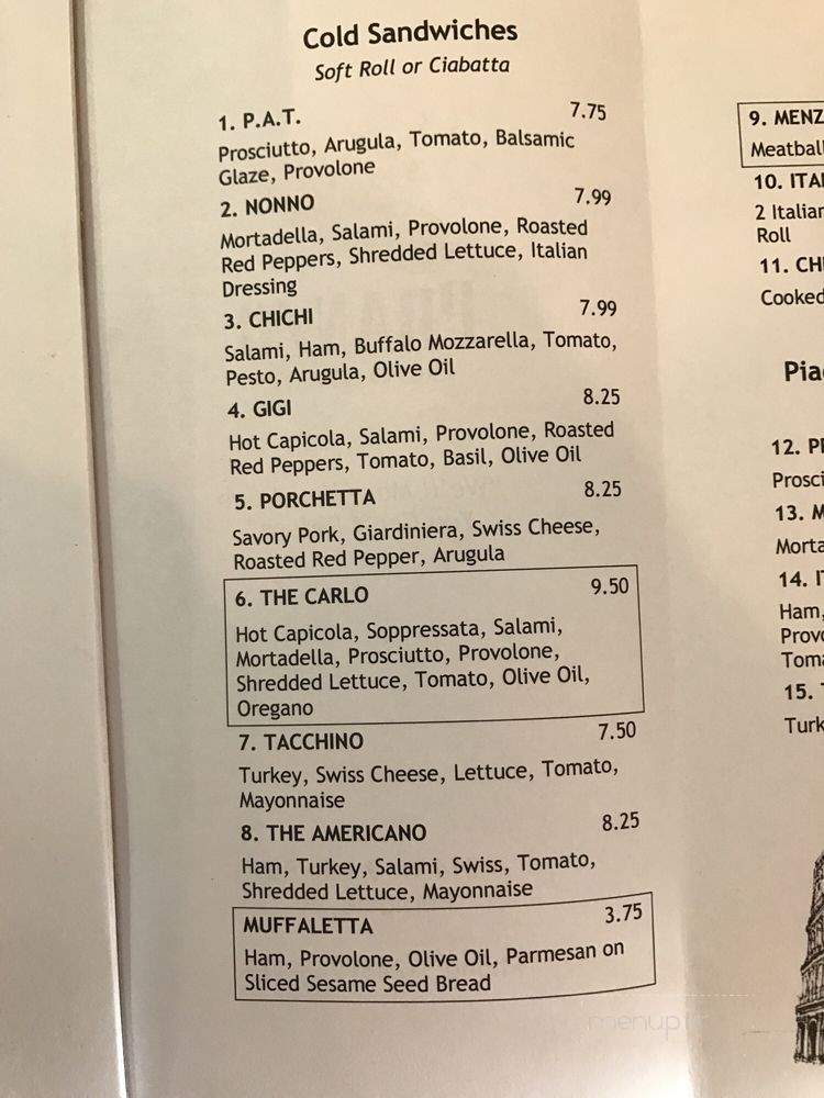 Pranzo Sub Bar - Ferndale, MI menu_pic