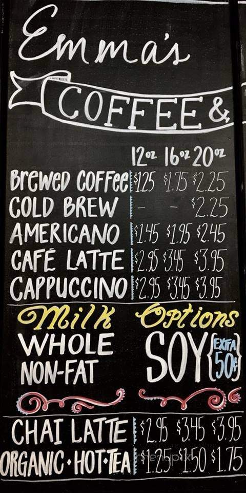 Emma's Coffee House - Bad Axe, MI menu_pic