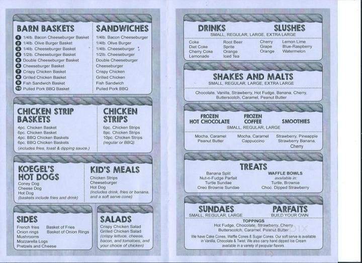 A-1 Treat Barn - Swartz Creek, MI menu_pic
