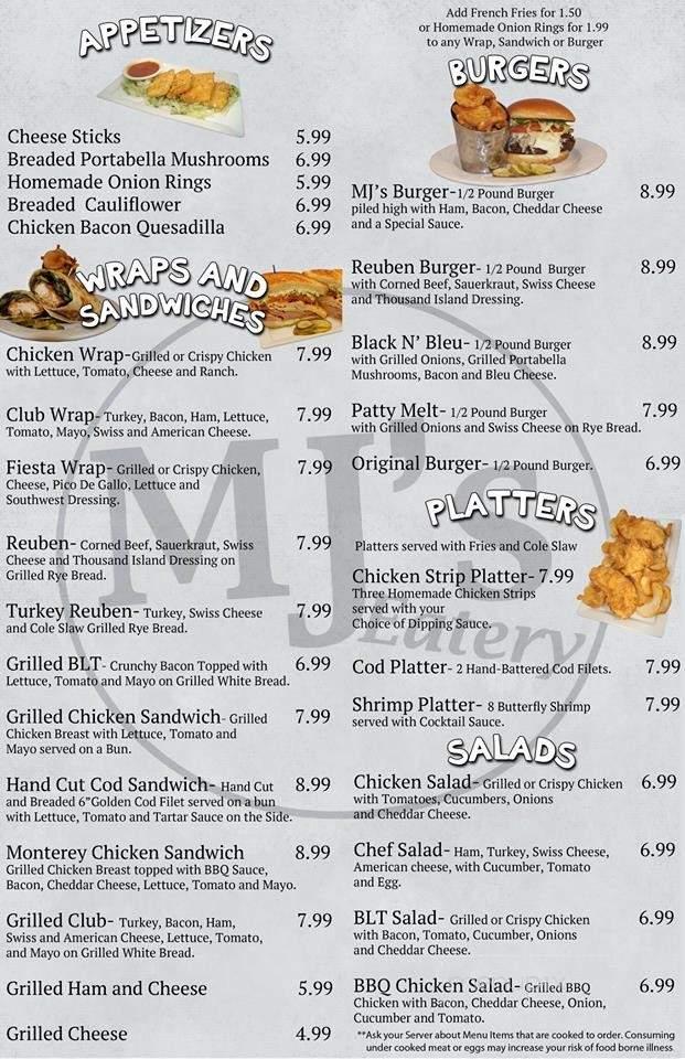 MJ's Eatery - Houghton Lake, MI menu_pic