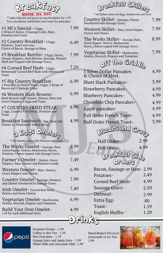 MJ's Eatery - Houghton Lake, MI menu_pic