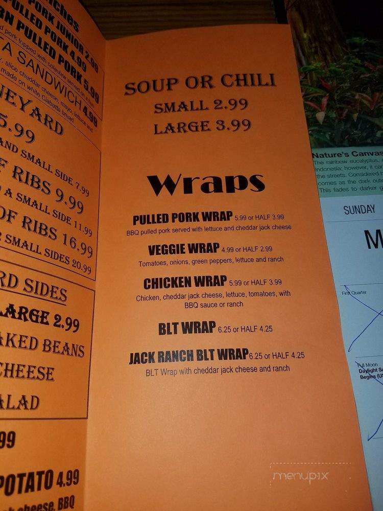 Boneyard BBQ - Tawas City, MI menu_pic