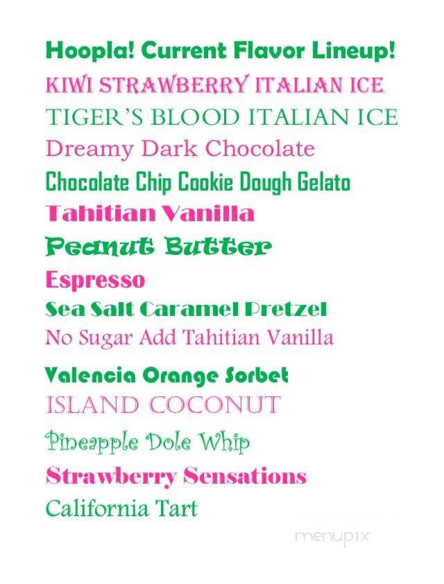Hoopla Frozen Yogurt - Saint Joseph, MI menu_pic