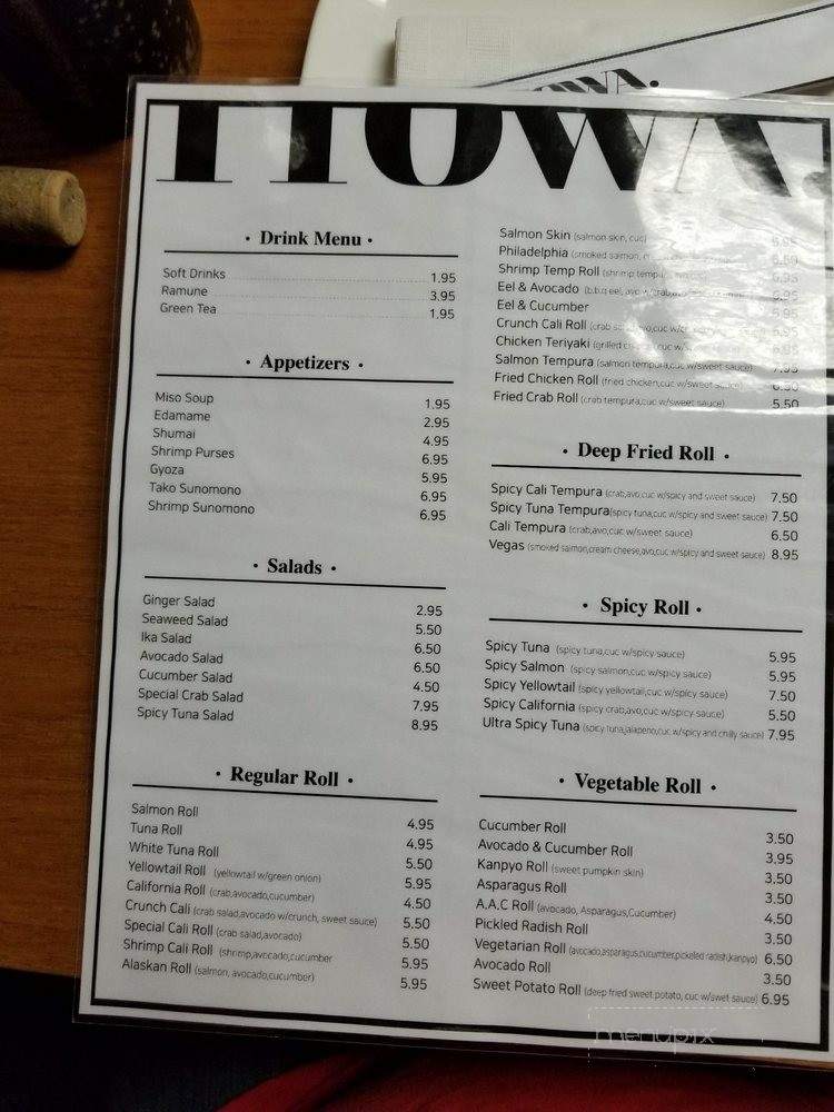 Ttowa - Big Rapids, MI menu_pic