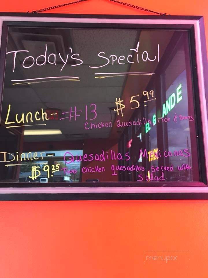 El Grande - Fremont, MI menu_pic