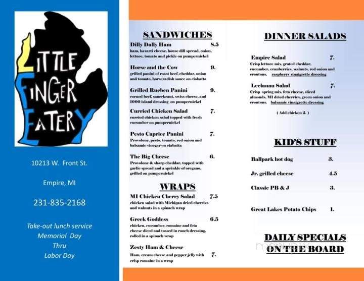 Little Finger Eatery - Empire, MI menu_pic
