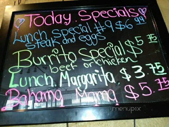 El Potrero - Lake City, MI menu_pic